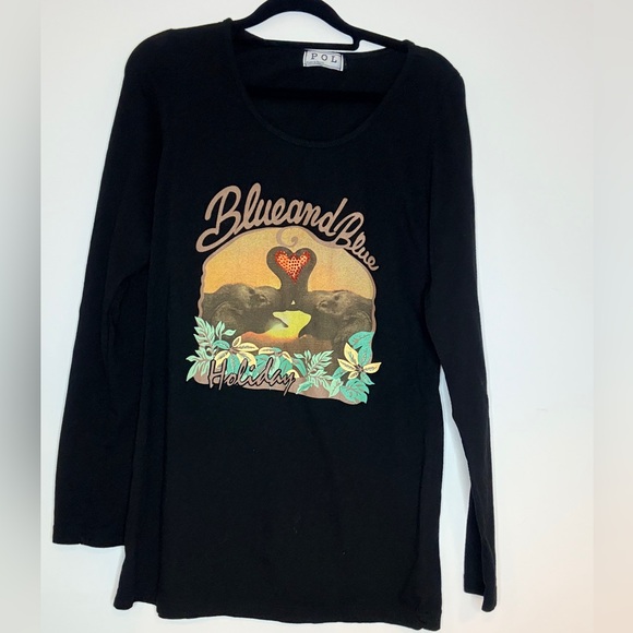 POL Tops - POL Black Elephant Long Sleeve Top size M